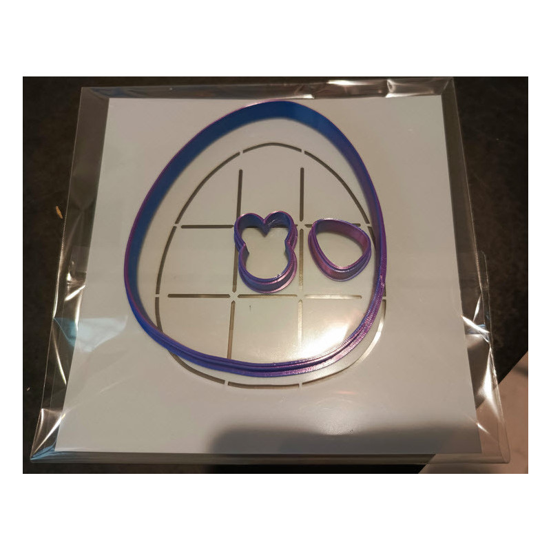 Stencil + cortador  huevito de pascua